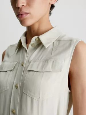 Calvin Klein Robe-chemise Slim En Tencel 6 Calvin Klein Robe-chemise Slim En Tencel – Image 4