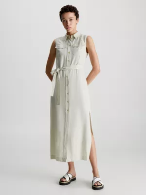 Calvin Klein Robe-chemise Slim En Tencel 3 Calvin Klein Robe-chemise Slim En Tencel