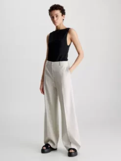 Calvin Klein Pantalon Jambe Large En Lin -Pas Cher Calvin Klein Magasin K20K205226 ACN alternate3