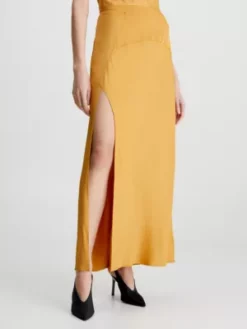 Calvin Klein Jupe Longue Slim En Satin