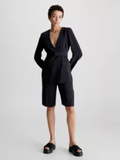 Calvin Klein Blazer à Ceinture En Sergé 10 Calvin Klein Blazer à Ceinture En Sergé -Pas Cher Calvin Klein Magasin K20K205240 BEH alternate3