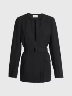 Calvin Klein Blazer à Ceinture En Sergé 11 Calvin Klein Blazer à Ceinture En Sergé -Pas Cher Calvin Klein Magasin K20K205240 BEH alternate4