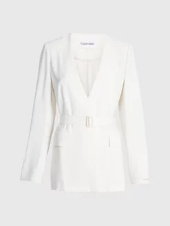 Calvin Klein Blazer à Ceinture En Sergé -Pas Cher Calvin Klein Magasin K20K205240 PEX alternate4