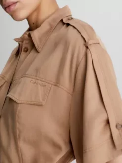 Calvin Klein Robe-chemise Relaxed En Lin Et Tencel 10 Calvin Klein Robe-chemise Relaxed En Lin Et Tencel -Pas Cher Calvin Klein Magasin K20K205246 GV7 alternate3