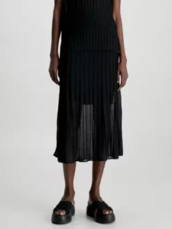 Calvin Klein Jupe Ottomane Superposée Transparente