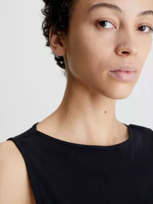 Calvin Klein Robe-débardeur Slim En Crêpe Transparent 5 Calvin Klein Robe-débardeur Slim En Crêpe Transparent – Image 3