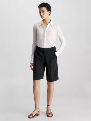 Calvin Klein Chemise Skinny Côtelée En Crêpe 6 Calvin Klein Chemise Skinny Côtelée En Crêpe – Image 4