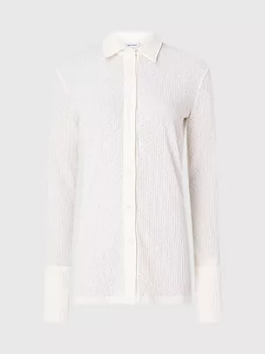 Calvin Klein Chemise Skinny Côtelée En Crêpe 7 Calvin Klein Chemise Skinny Côtelée En Crêpe – Image 5