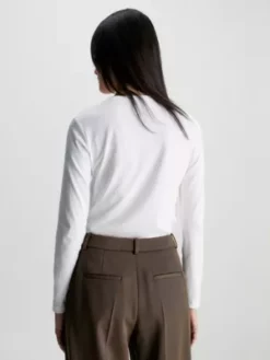 Calvin Klein T-shirt Lisse à Manches Longues -Pas Cher Calvin Klein Magasin K20K205337 YAF alternate2