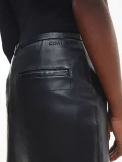 Calvin Klein Jupe Fendue En Cuir -Pas Cher Calvin Klein Magasin K20K205361 BEH alternate3