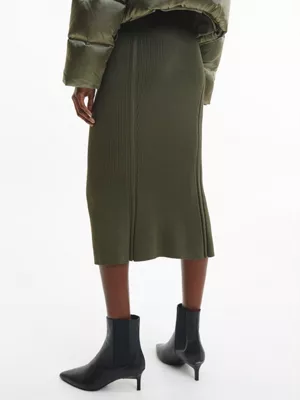 Calvin Klein Jupe Midi évasée Et Côtelée 5 Calvin Klein Jupe Midi évasée Et Côtelée – Image 3