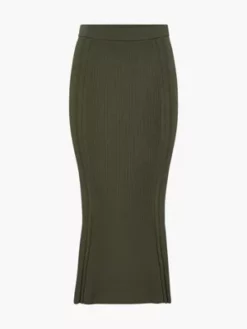 Calvin Klein Jupe Midi évasée Et Côtelée 13 Calvin Klein Jupe Midi évasée Et Côtelée -Pas Cher Calvin Klein Magasin K20K205406 GX9 alternate5