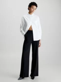 Calvin Klein Chemise Relaxed En Coton Et Satin -Pas Cher Calvin Klein Magasin K20K205413 YAF alternate4