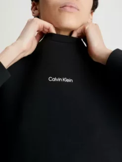 Calvin Klein Sweat-shirt En Coton Avec Micro-logo -Pas Cher Calvin Klein Magasin K20K205453 BEH alternate2