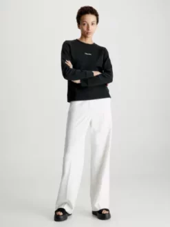 Calvin Klein Sweat-shirt En Coton Avec Micro-logo -Pas Cher Calvin Klein Magasin K20K205453 BEH alternate3