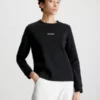 Calvin Klein Sweat-shirt En Coton Avec Micro-logo -Pas Cher Calvin Klein Magasin K20K205453 BEH main