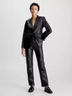 Calvin Klein Pantalon Slim En Cuir -Pas Cher Calvin Klein Magasin K20K205487 BEH alternate3