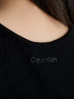 Calvin Klein Débardeur Skinny Côtelé En Modal -Pas Cher Calvin Klein Magasin K20K205546 BEH alternate2