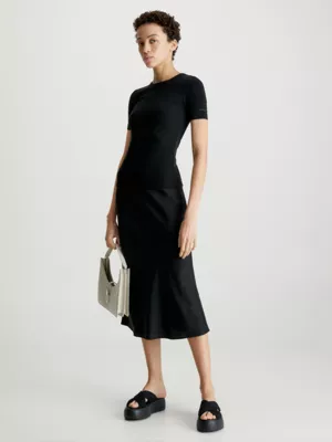 Calvin Klein T-shirt Skinny Côtelé En Modal 6 Calvin Klein T-shirt Skinny Côtelé En Modal – Image 4