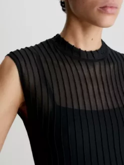 Calvin Klein Robe Ottomane Transparente -Pas Cher Calvin Klein Magasin K20K205555 BEH alternate2