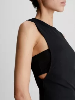 Calvin Klein Robe-débardeur Silm Côtelée -Pas Cher Calvin Klein Magasin K20K205569 BEH alternate2