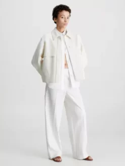 Calvin Klein Pantalon Jambe Large Relaxed En Crêpe -Pas Cher Calvin Klein Magasin K20K205585 YAT alternate3