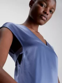 Calvin Klein Robe Longue En Satin -Pas Cher Calvin Klein Magasin K20K205611 DWA alternate3