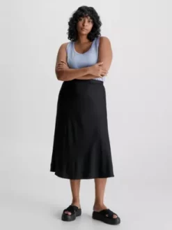 Calvin Klein Jupe Longueur Midi Grande Taille En Crêpe -Pas Cher Calvin Klein Magasin K20K205653 BEH alternate3