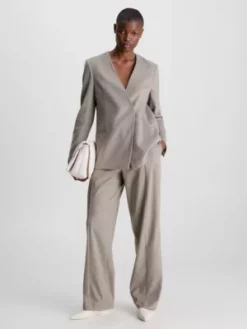 Calvin Klein Veste Blazer Ajustée En Laine Mélangée -Pas Cher Calvin Klein Magasin K20K205675 PA0 alternate3