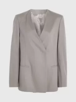 Calvin Klein Veste Blazer Ajustée En Laine Mélangée -Pas Cher Calvin Klein Magasin K20K205675 PA0 alternate4