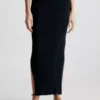 Calvin Klein Jupe Longue Slim Côtelée -Pas Cher Calvin Klein Magasin K20K205718 BEH main