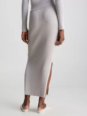 Calvin Klein Jupe Longue Slim Côtelée 4 Calvin Klein Jupe Longue Slim Côtelée – Image 2
