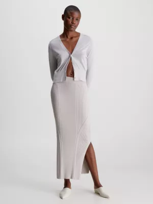 Calvin Klein Jupe Longue Slim Côtelée 6 Calvin Klein Jupe Longue Slim Côtelée – Image 4