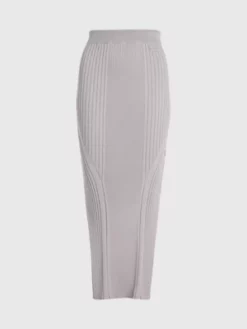 Calvin Klein Jupe Longue Slim Côtelée 11 Calvin Klein Jupe Longue Slim Côtelée -Pas Cher Calvin Klein Magasin K20K205718 PE9 alternate4