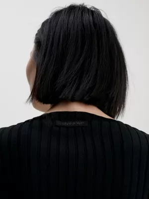 Calvin Klein Haut Slim 1/2 Manches Côtelé 5 Calvin Klein Haut Slim 1/2 Manches Côtelé – Image 3