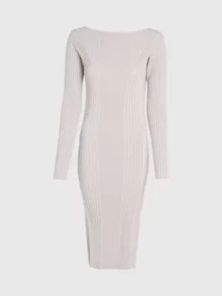 Calvin Klein Robe Slim Côtelée Ouverte Dans Le Dos -Pas Cher Calvin Klein Magasin K20K205753 PE9 alternate4