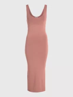 Calvin Klein Robe Moulante Slim Côtelée -Pas Cher Calvin Klein Magasin K20K205762 GN4 alternate4