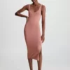 Calvin Klein Robe Moulante Slim CÎtelée 1 Calvin Klein Robe Moulante Slim CÎtelée -Pas Cher Calvin Klein Magasin K20K205762 GN4 main