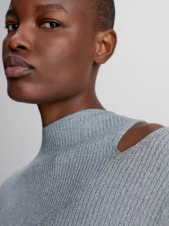 Calvin Klein Robe Longueur Midi Slim Côtelée -Pas Cher Calvin Klein Magasin K20K205780 0H7 alternate2