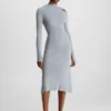 Calvin Klein Robe Longueur Midi Slim Côtelée -Pas Cher Calvin Klein Magasin K20K205780 0H7 main