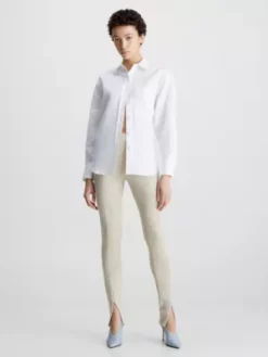 Calvin Klein Chemise Oversize En Lin -Pas Cher Calvin Klein Magasin K20K205798 YAF alternate3