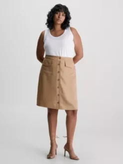 Calvin Klein Jupe Droite Grande Taille Boutonnée -Pas Cher Calvin Klein Magasin K20K205832 GV7 alternate3