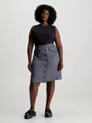 Calvin Klein Jupe Droite Grande Taille Boutonnée 6 Calvin Klein Jupe Droite Grande Taille Boutonnée – Image 4