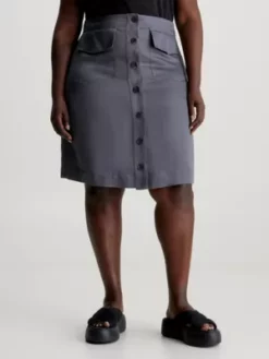 Calvin Klein Jupe Droite Grande Taille Boutonnée