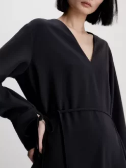 Calvin Klein Robe Relaxed En Sergé Structuré -Pas Cher Calvin Klein Magasin K20K205841 BEH alternate2