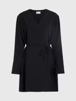Calvin Klein Robe Relaxed En Sergé Structuré -Pas Cher Calvin Klein Magasin K20K205841 BEH alternate4
