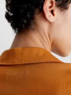 Calvin Klein Robe Portefeuille En Popeline De Lyocell -Pas Cher Calvin Klein Magasin K20K205871 GQJ alternate3