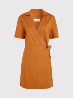 Calvin Klein Robe Portefeuille En Popeline De Lyocell -Pas Cher Calvin Klein Magasin K20K205871 GQJ alternate4