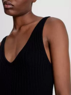 Calvin Klein Robe Slim En Laine Superposée -Pas Cher Calvin Klein Magasin K20K205880 BEH alternate3