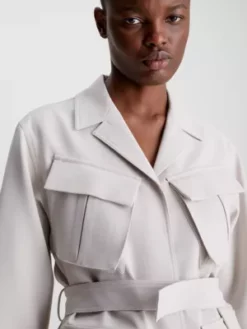 Calvin Klein Veste De Treillis En Crêpe De Viscose -Pas Cher Calvin Klein Magasin K20K205882 PE9 alternate2